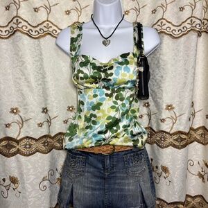 Y2K Loft Floral Printed Silk Top
